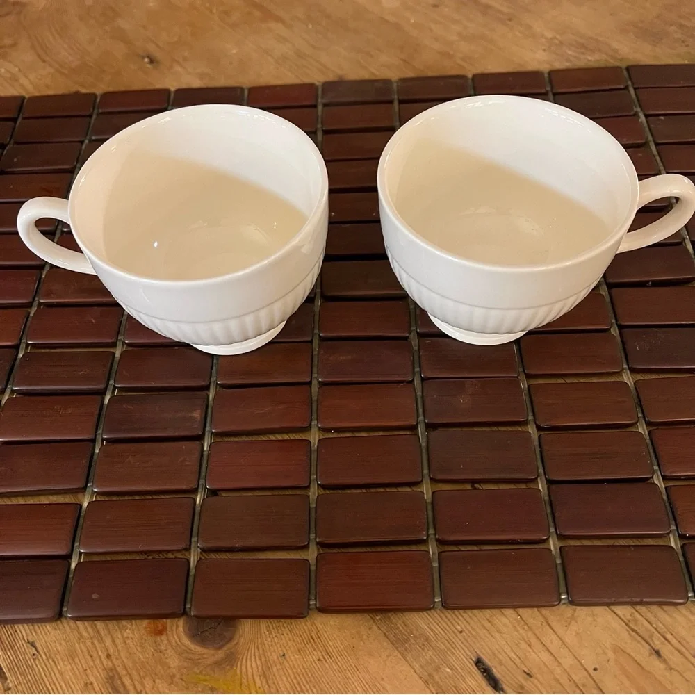 Wedgwood Edme Footed Coffee Tea Cups Fine China set of Two